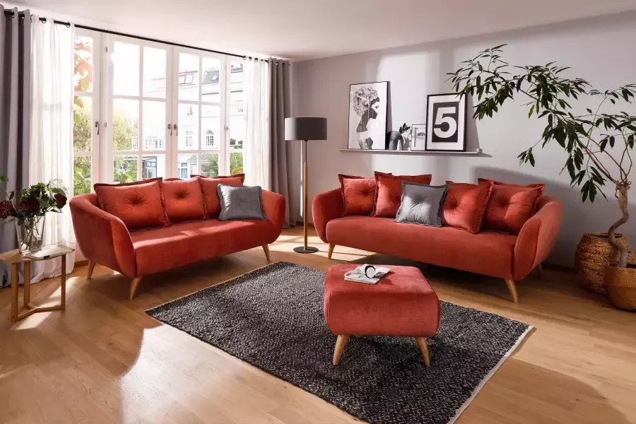 Home affaire 2 5-zitsbank Baggio modern en romantisch design comfortabel - Foto 4