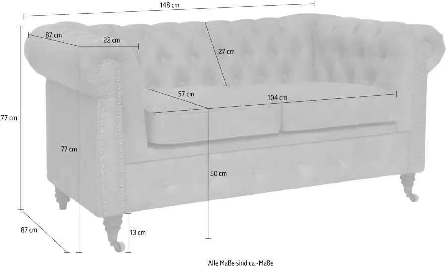 Home affaire Chesterfield-bank Aarburg luxueuze capitonnage en siernagels in chesterfield-design - Foto 4