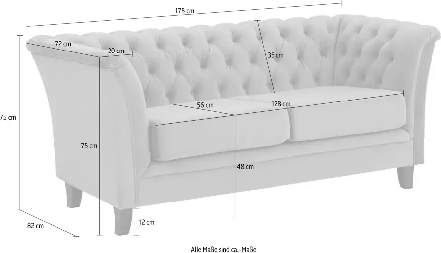 Home affaire Chesterfield-bank DOVER luxueuze capitonnage in chesterfield-look - Foto 3