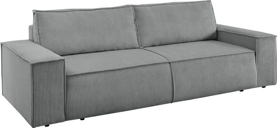 Home affaire 3-zitsbank SHERWOOD slaapbank (257 cm) ribfluweel velours vintage lederlook - Foto 16