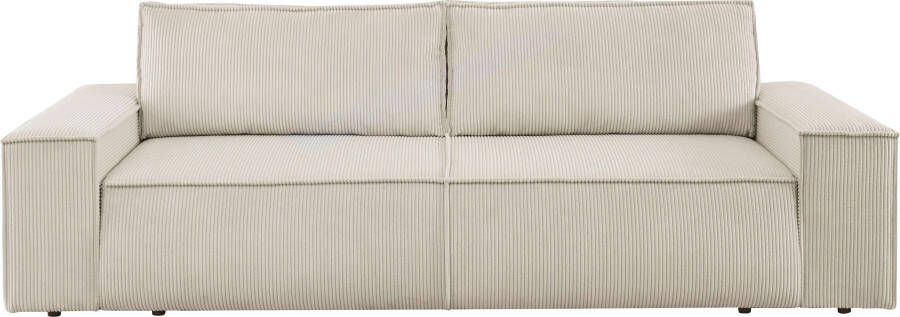 Home affaire 3-zitsbank SHERWOOD slaapbank (257 cm) ribfluweel velours vintage lederlook - Foto 17