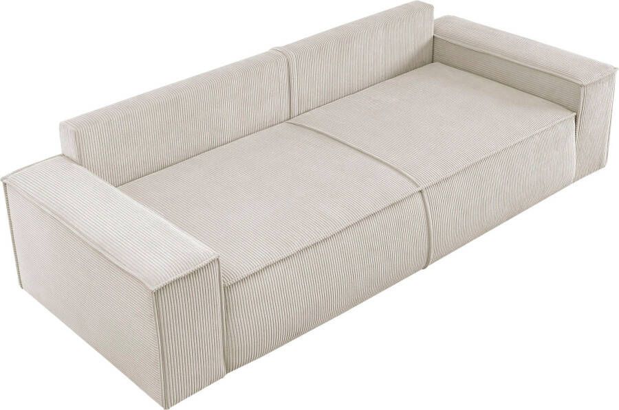 Home affaire 3-zitsbank SHERWOOD slaapbank (257 cm) ribfluweel velours vintage lederlook - Foto 11