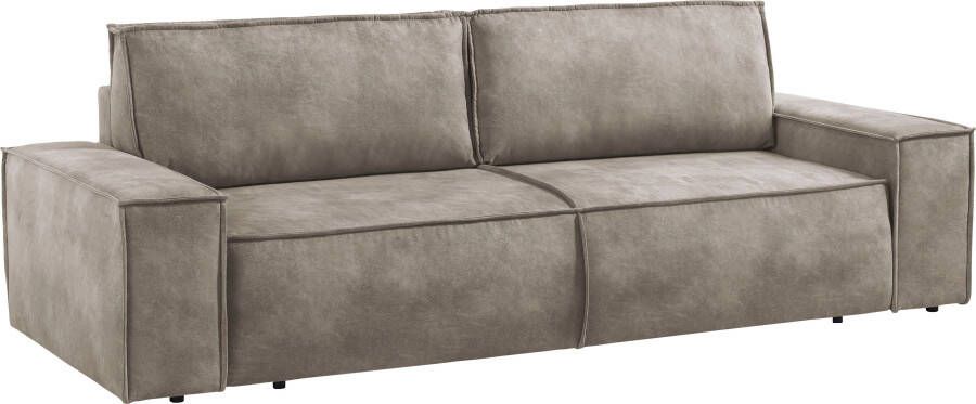 Home affaire 3-zitsbank SHERWOOD slaapbank (257 cm) ribfluweel velours vintage lederlook - Foto 12