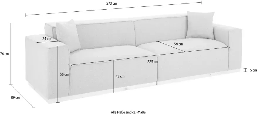 Home affaire 3-zitsbank Terry met open opstaande naad en houten onderstel - Foto 4