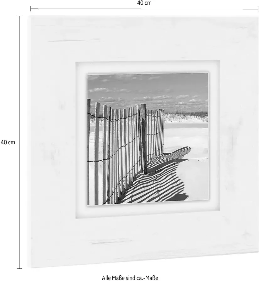 Home affaire Artprint op hout Hek aan het strand 40 40 cm