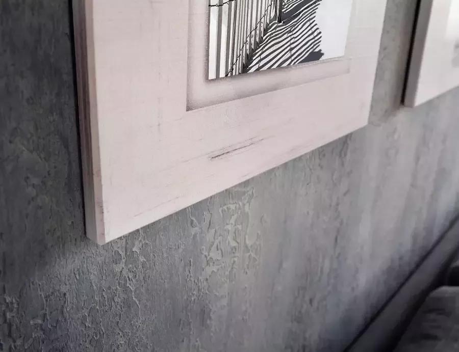 Home affaire Artprint op hout Hek aan het strand 40 40 cm