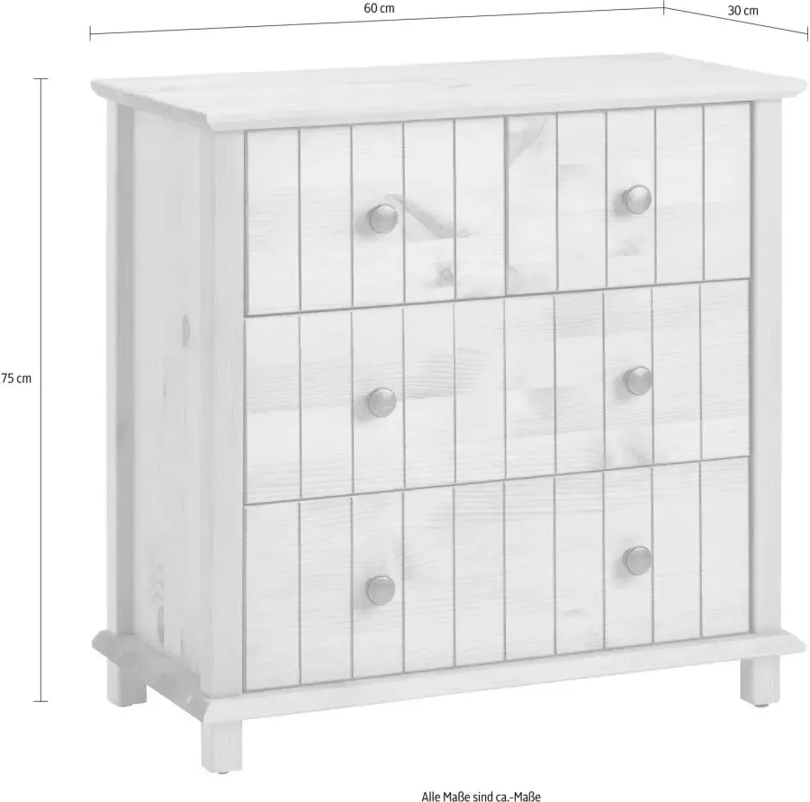 Home affaire Badkamerkast Vili Badkamerkast onderkast 4 lades van massief hout - Foto 2