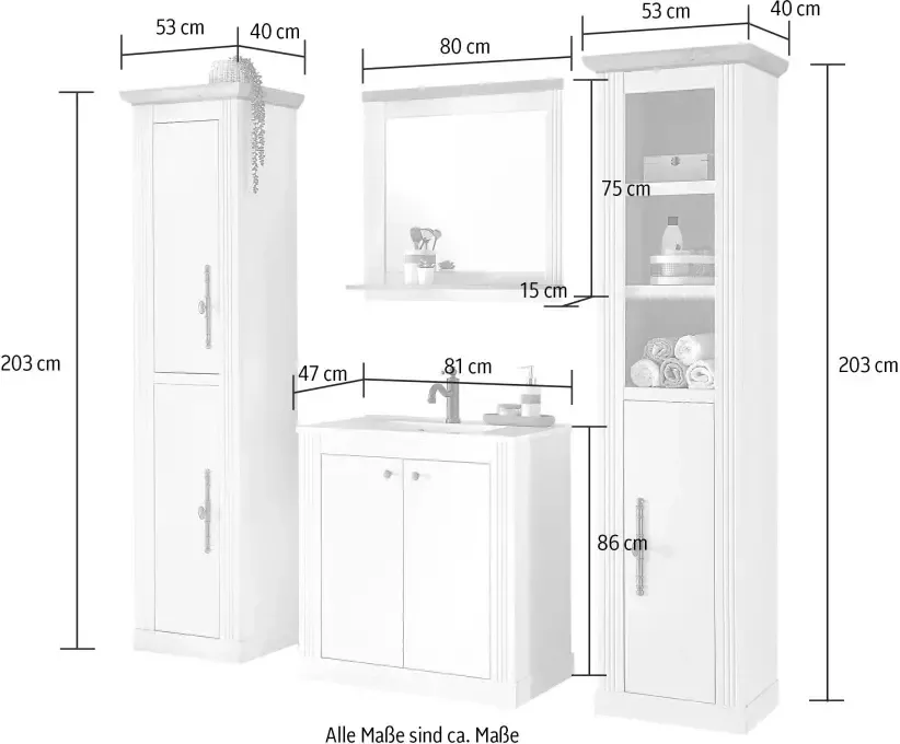 Home affaire Badkamerserie Westminster in romantische rustieke stijl exclusief by otto (4-delig) - Foto 9