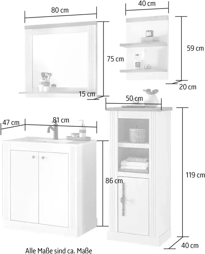 Home affaire Badkamerserie Westminster in romantische rustieke stijl exclusief by otto (4-delig) - Foto 8