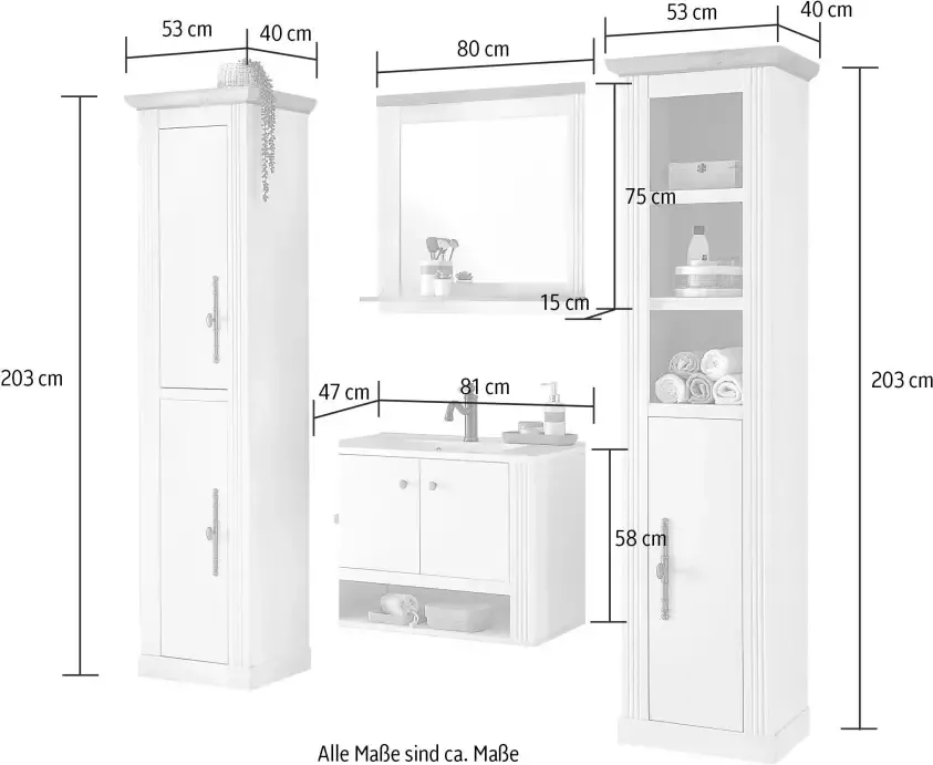 Home affaire Badkamerserie Westminster in romantische rustieke stijl exclusief by otto (4-delig) - Foto 9