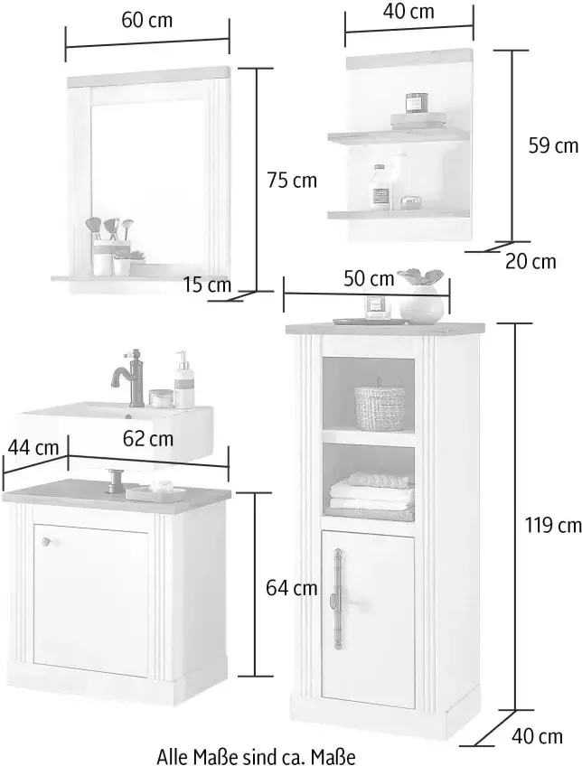 Home affaire Badkamerserie Westminster in romantische rustieke stijl exclusief by otto (4-delig) - Foto 7