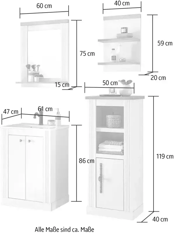 Home affaire Badkamerserie Westminster in romantische rustieke stijl exclusief by otto (4-delig) - Foto 8