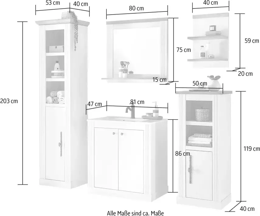 Home affaire Badkamerserie Westminster in romantische rustieke stijl exclusief by otto (5-delig) - Foto 3