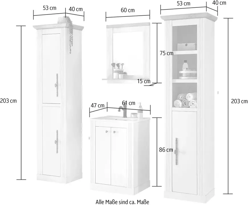 Home affaire Badkamerserie Westminster in romantische rustieke stijl exclusief by otto (4-delig) - Foto 3