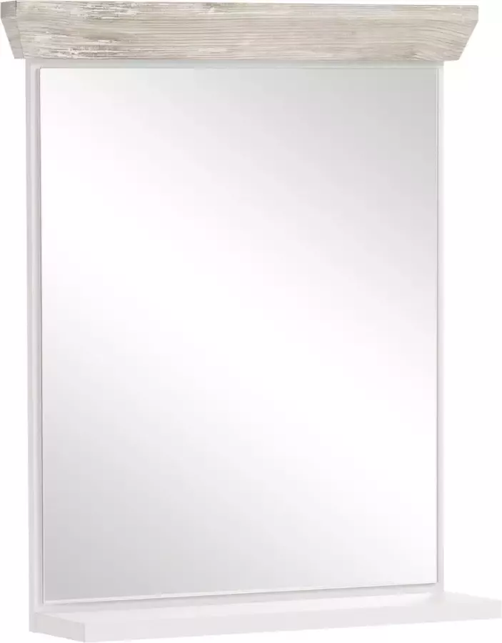 Home affaire Badspiegel Florenz spiegel in landhuisstijl in pinie wit met opbergruimte breedte 60 cm - Foto 5