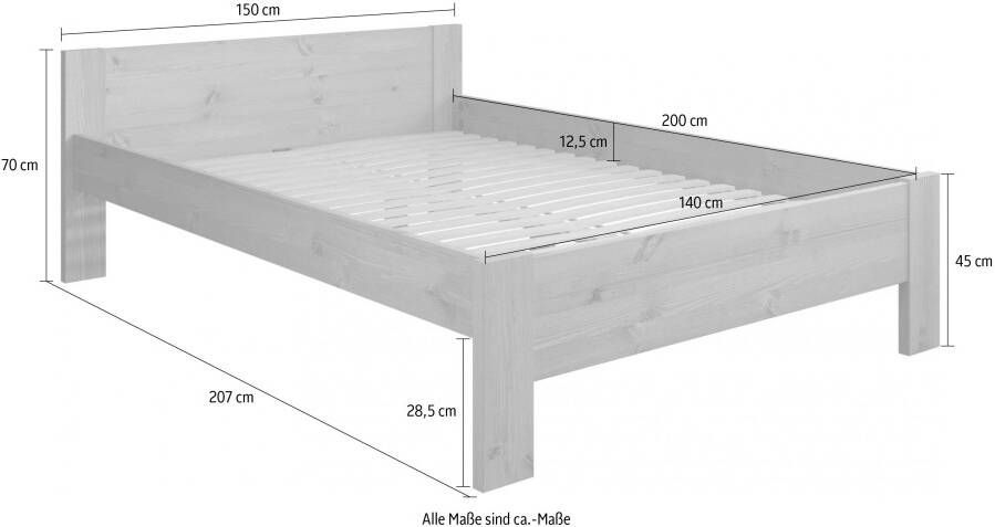 Home affaire Bed Hero Tienerbed gecertificeerd massief hout (grenen) tijdloos elegant - Foto 2