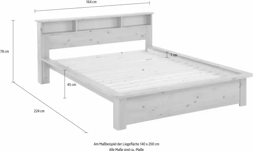 Home affaire Bed Kero gecertificeerd massief hout (grenen) optioneel met lade - Foto 1