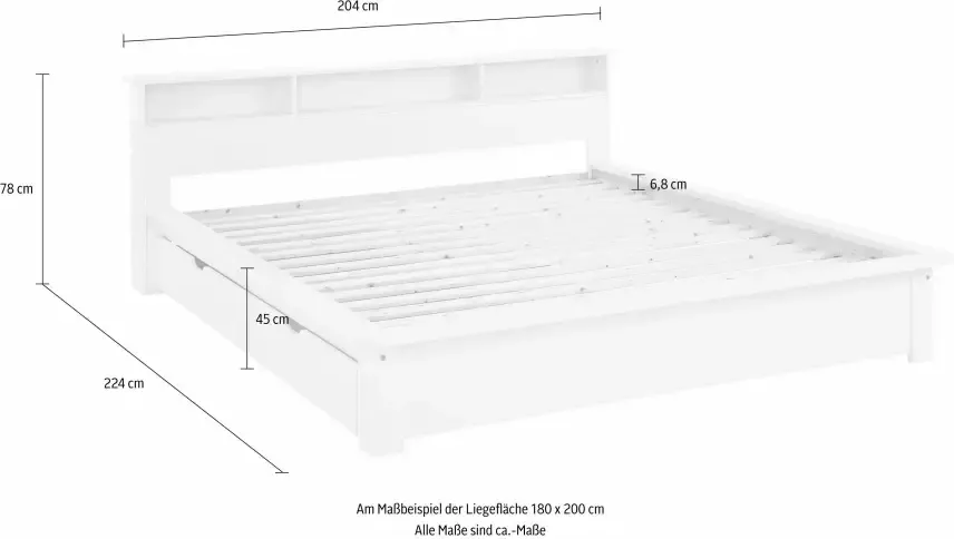 Home affaire Bed Kero gecertificeerd massief hout (grenen) optioneel met lade - Foto 3
