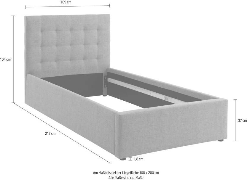 Home affaire Gestoffeerd bed Hamar knoopstiksels in het hoofdeinde tot 250 KG belastbaar - Foto 8