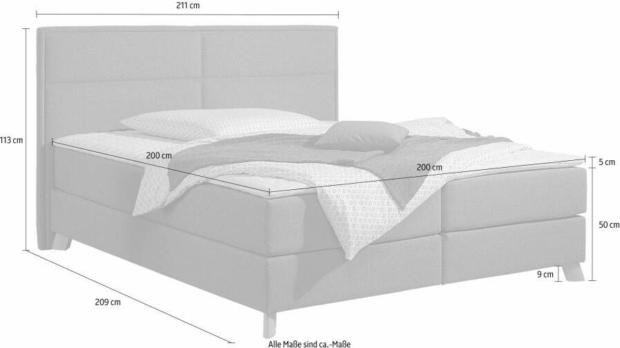 Home affaire Boxspring Caria in 5 breedten 3 matrassen-uitvoeringen 2 hardheden topmatras - Foto 3