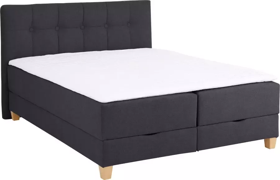 Home affaire Boxspring Lonrai in hardheid h2 & h3 en xxl extra lang 220 cm ter keuze incl. topmatras - Foto 4