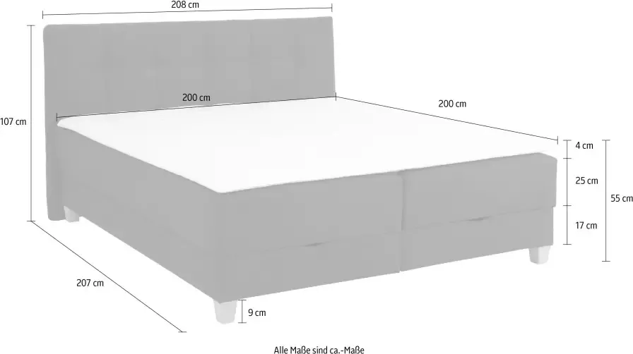 Home affaire Boxspring Lonrai in hardheid h2 & h3 en xxl extra lang 220 cm ter keuze incl. topmatras - Foto 8