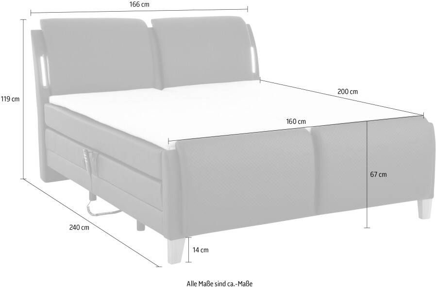 Home affaire Boxspring Messina2 Ligcomfort elektrisch verstelbaar