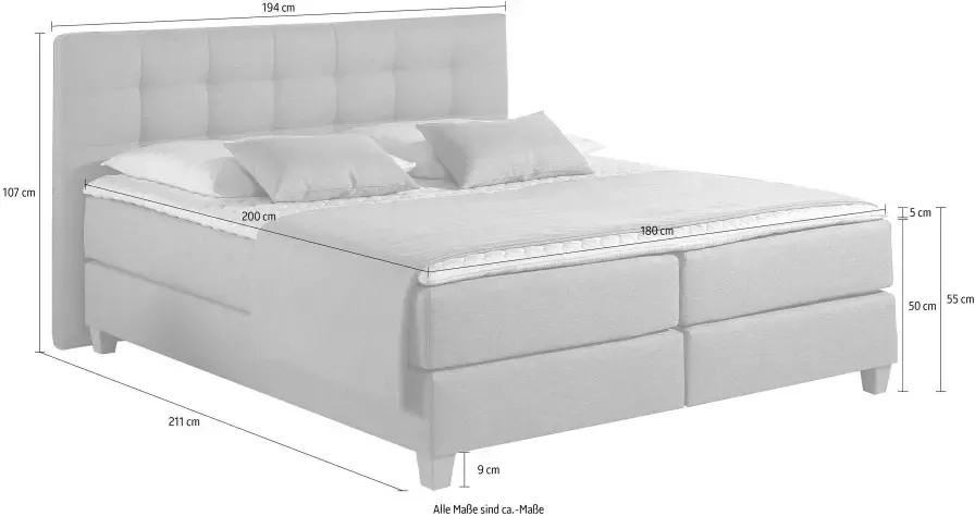 Home affaire Boxspring Moulay incl. topmatras in 3 hardheden tfk ook in hardheid 4 - Foto 6