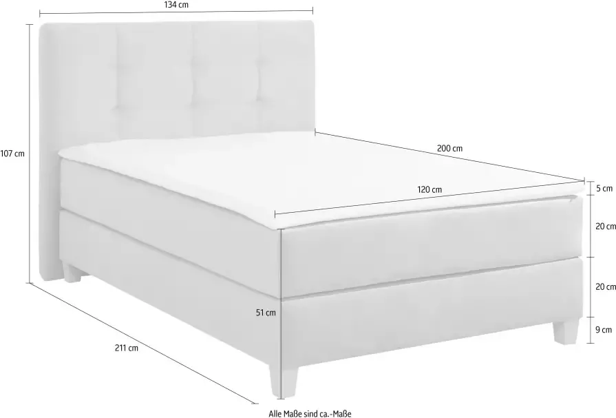 Home affaire Boxspring Moulay incl. topmatras in 3 hardheden tfk ook in hardheid 4 - Foto 5