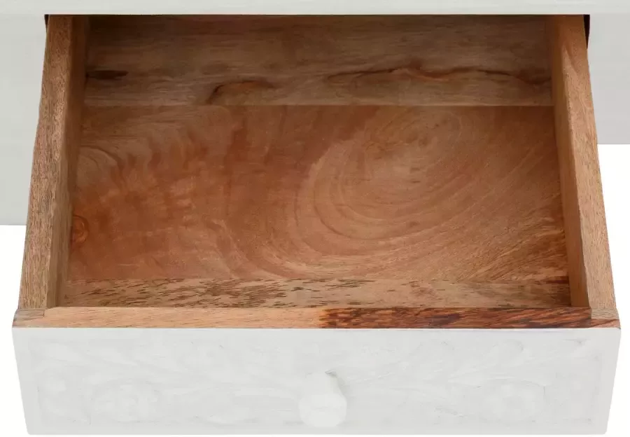 Home affaire Bureau Lavin Mangohout met decoratief houtsnijwerk met de hand gemaakt breedte 111 cm - Foto 8