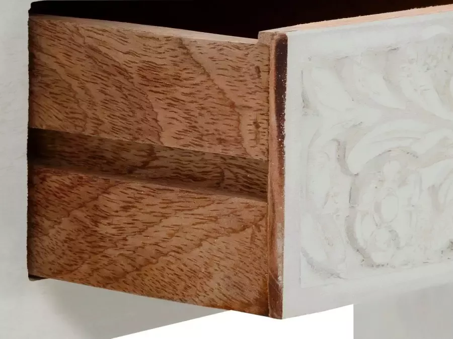 Home affaire Bureau Lavin Mangohout met decoratief houtsnijwerk met de hand gemaakt breedte 111 cm - Foto 5