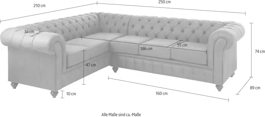 Home affaire Chesterfield-bank CHESTERFIELD hoogwaardige knoopdetails langer gedeelte links of rechts naar keuze - Foto 4