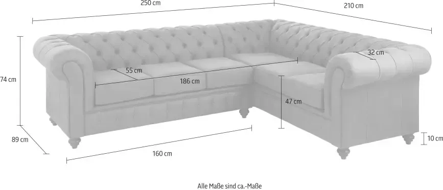 Home affaire Chesterfield-bank CHESTERFIELD hoogwaardige knoopdetails langer gedeelte links of rechts naar keuze - Foto 6