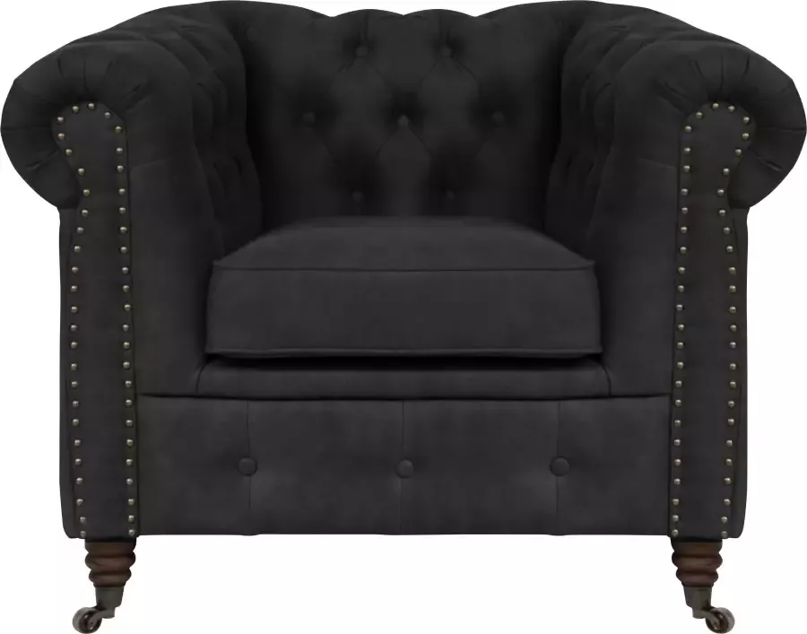 Home affaire Chesterfield-fauteuil Aarburg luxueuze capitonnage en siernagels in chesterfield-design - Foto 4