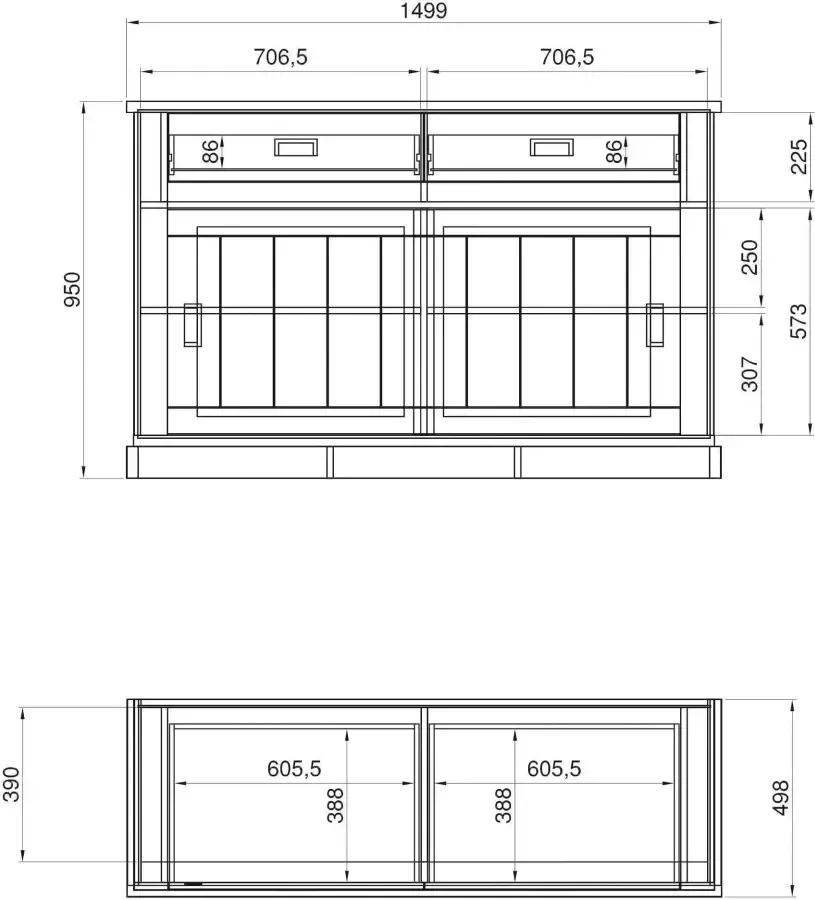 Home affaire Dressoir Orlando Breedte ca. 150 cm - Foto 1