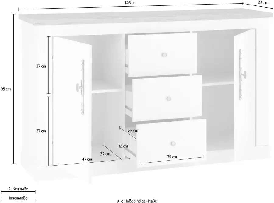 Home affaire Dressoir Westminster Breedte ca. 146 cm - Foto 3