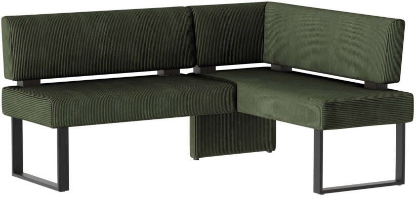 Home affaire Eethoek Oliver Hoekbank met golfvering in de zitting tafel massief eiken (set 4-delig) - Foto 7