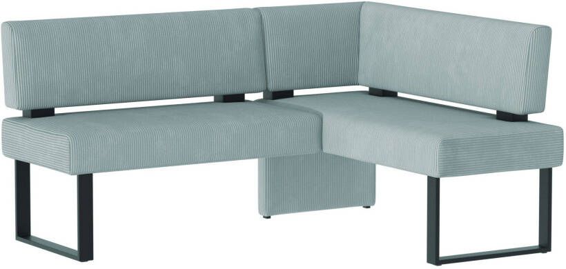 Home affaire Eethoek Oliver Hoekbank met golfvering in de zitting tafel massief eiken (set 4-delig) - Foto 8