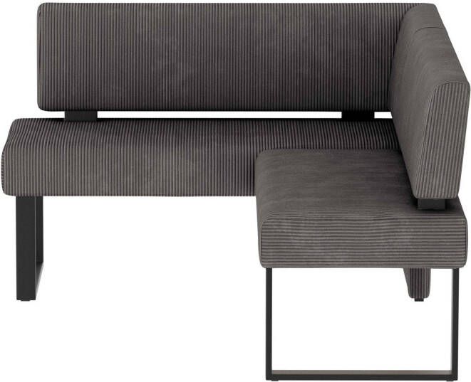 Home affaire Eethoek Oliver Hoekbank met golfvering in de zitting tafel massief eiken (set 4-delig) - Foto 6