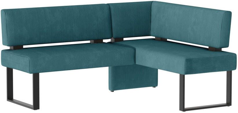 Home affaire Eethoek Oliver Hoekbank met golfvering in de zitting tafel massief eiken (set 4-delig) - Foto 8