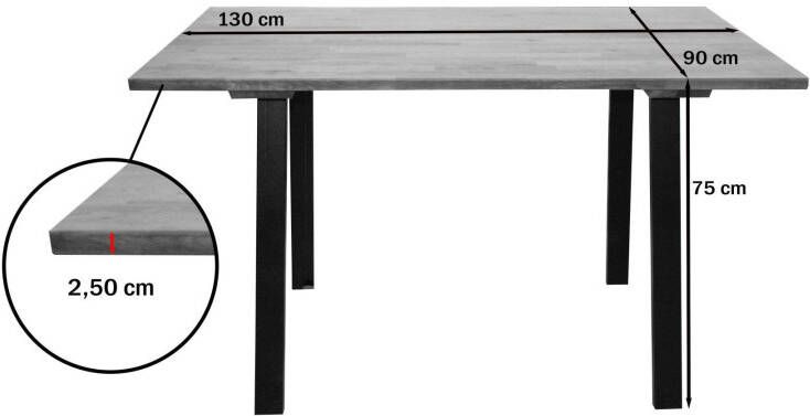 Home affaire Eethoek Oliver Hoekbank met golfvering in de zitting tafel massief eiken (set 4-delig) - Foto 10