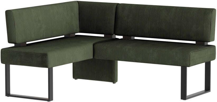 Home affaire Eethoek Oliver Hoekbank met golfvering in de zitting tafel massief eiken (set 4-delig) - Foto 7