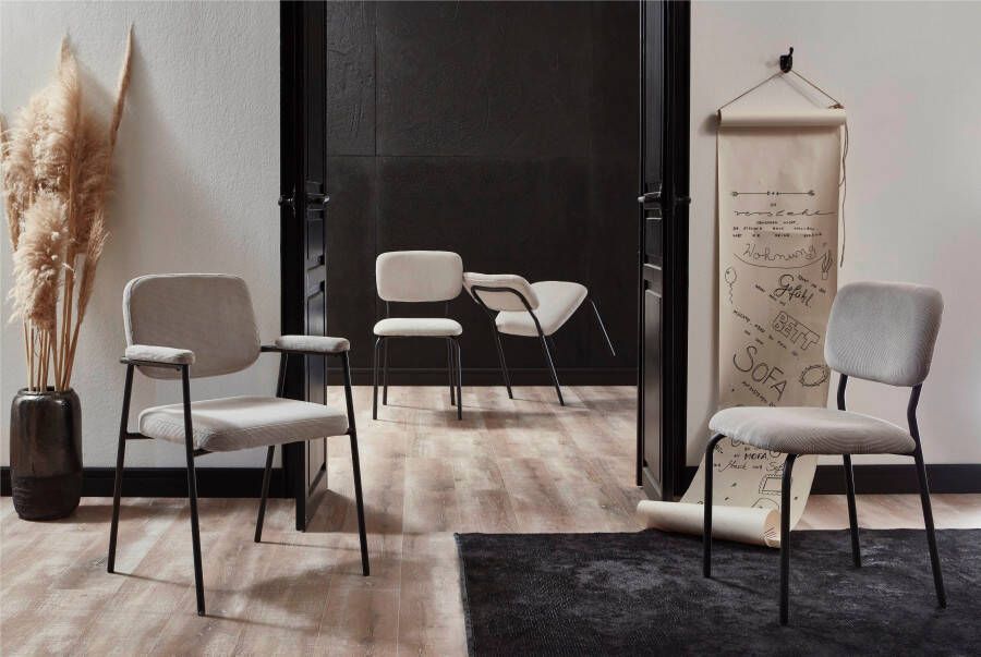 Home affaire Eetkamerstoel moderne stoel met cordhoes in een (set 2 stuks) - Foto 2