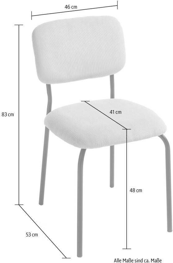 Home affaire Eetkamerstoel moderne stoel met cordhoes in een (set 2 stuks) - Foto 4