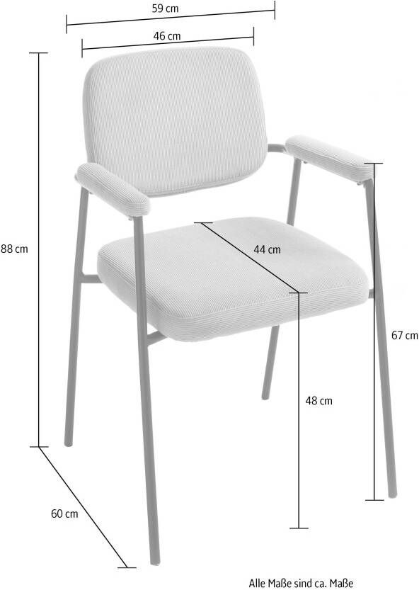 Home affaire Eetkamerstoel TIM moderne stoel met cordhoes (1 stuk) - Foto 4