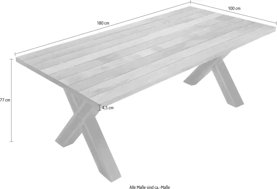 Artistiq Living Artistiq Eettafel Alieke Met zwarte X-poot Mangohout 180 x 100cm Naturel - Foto 11