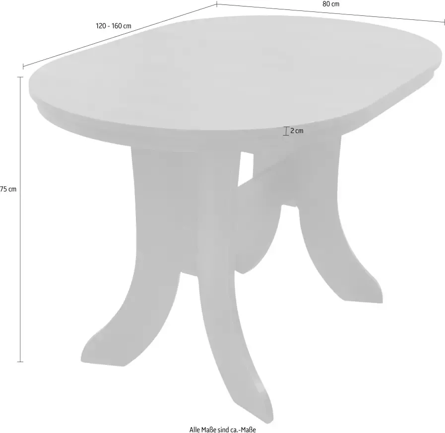 Home affaire Eettafel Bamberg uitschuifbaar tot 160 cm - Foto 1