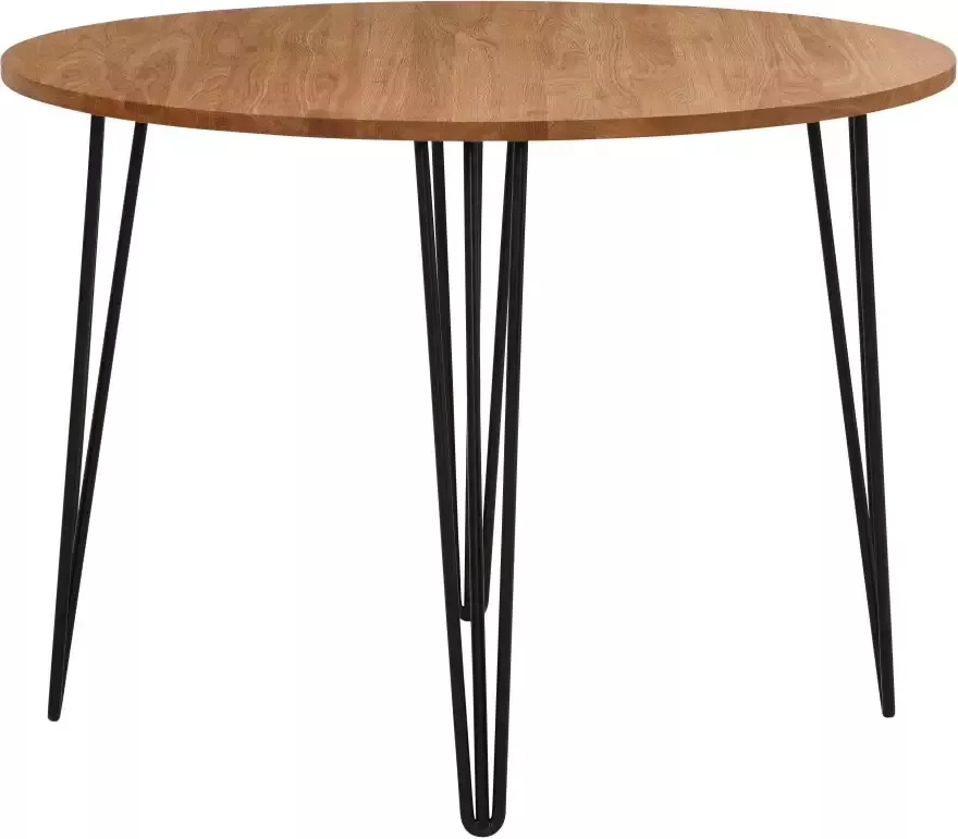 Home affaire Eettafel Hairpin van massief eiken met metalen poten breedte 100 cm - Foto 2