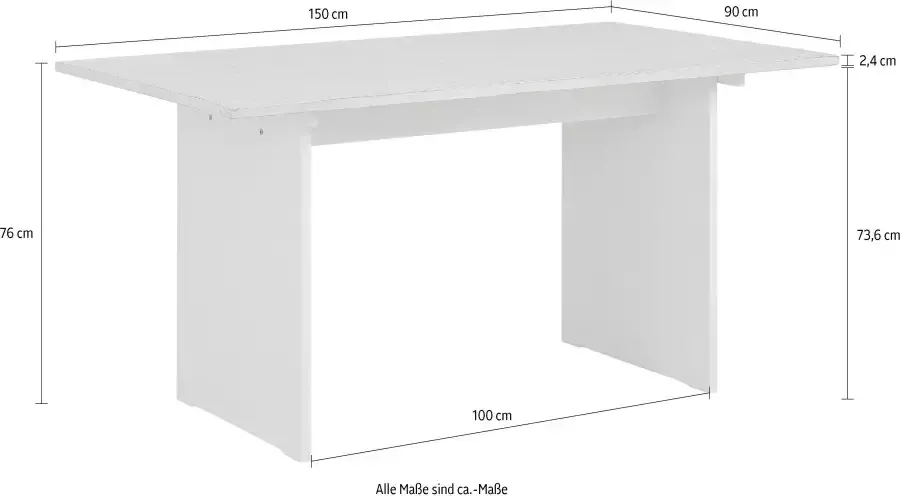 Home affaire Eettafel Morgan van massief grenenhout in twee verschillende tafelbreedten - Foto 3