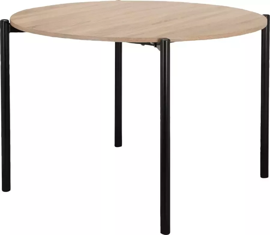 Home affaire Eettafel Retiers Onderstel van metaal zwart tafelblad in wildeiken look hoogte 76 cm (1 stuk) - Foto 3